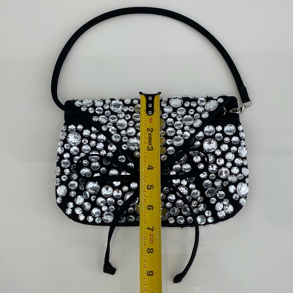 SONIA RYKIEL PARIS BLACK CRYSTAL CONVERTIBLE CLUTH - Picture 4 of 16